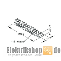 Lüsterklemmen 6 mm² Einzel-Lüster-Klemmleiste 158.3 Kleinhuis