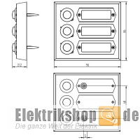 3 Taster Etagenplatte AP Aluguss 55533 ETA 503 GA Grothe
