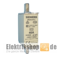 NH-Sicherung 40A Gr. 000 (00) Stirnkennmelder 3NA3817 Siemens