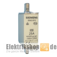 NH-Sicherung 25A Gr. 000 (00) Stirnkennmelder 3NA3810 Siemens