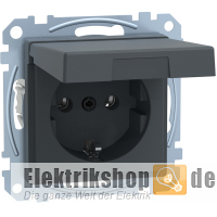 Schuko-Steckdose mit Klappdeckel anthrazit MEG2311-0414 Merten