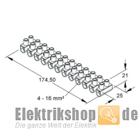 Lüsterklemmen 16 mm² Einzel-Lüster-Klemmleiste 135.3 Kleinhuis