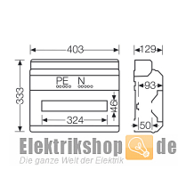 Automatengehäuse 18TE AP/FR IP54 KV1518 Hensel