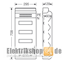 Automatengehäuse 48TE AP/FR IP54 KV4548 Hensel