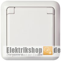 Steckdose 1-fach komplett IP44 FASHION reinweiß 225044 ELSO