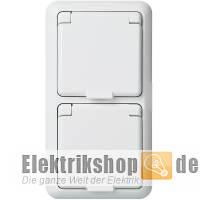 Steckdose 2-fach komplett IP44 FASHION reinweiß 225414 ELSO