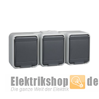 AP-Steckdose 3-fach waag. IP44 AQUA-Top grau 445809 ELSO