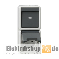 Kombination Wechselschalter/Steckdose Aufputz IP44 grau 417630 Gira