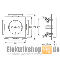 Pur Edelstahl Steckdosen-Einsatz 20EUC-866 Busch Jaeger