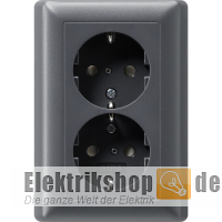 Schuko-Doppelsteckdose System 55 anthrazit 078328 Gira