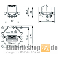 Datendose 2-fach AMJ45 8/8 K/0 UP Cat.6A 100022956 Telegärtner