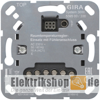 Raumtemperaturregler mit Fühleranschluss System 3000 539500 Gira