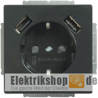 Future Linear Schuko USB-Steckdose anthrazit 20 EUCB2USB-81 Busch-Jaeger