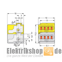 50 Stk. EIB-Buchsenklemme lichtgrau/gelb 243-212 WAGO