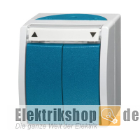 Jalousieschalter grau/blaugrün Ocean 2601/4 W-53 Busch Jaeger