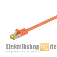 Patchkabel 0,5m Cat.6A S/FTP orange mit RJ45-Stecker Goobay