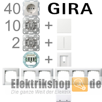 1-Familienhaus Paket reinweiß glänzend System 55 Gira