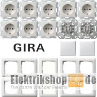 Spar-Set reinweiß seidenmatt System 55 Gira