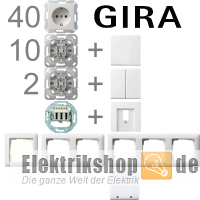 1-Familienhaus Paket reinweiß seidenmatt System 55 Gira
