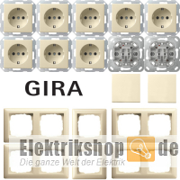 Spar-Set cremeweiß glänzend System 55 Gira