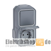 Wechselschalter/Steckdose AP Feuchtraum Plexo New FRAP grau 069746L Legrand