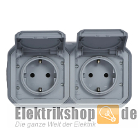 Steckdose 2-fach waagerecht AP Feuchtraum Plexo New FRAP grau 069742L Legrand