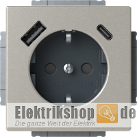 Pur Edelstahl Schuko/USB Steckdose 20 EUCB2USBAC-866 Busch Jaeger