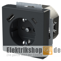 Future Linear Schuko USB-Steckdose anthrazit 20 EUCB2USBAC-81 Busch-Jaeger