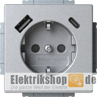 Future Linear Schuko USB-Steckdose alusilber 20 EUCB2USBAC-83 Busch Jaeger