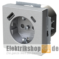 Future Linear Schuko USB-Steckdose alusilber 20 EUCB2USBAC-83 Busch Jaeger