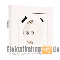 USB Steckdose USB Typ A/C Pro Charge 18W mit Rahmen weiß 2900147 EGB