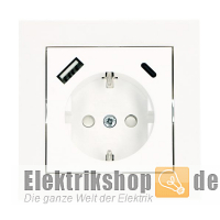 USB Steckdose USB Typ A/C Pro Charge 18W mit Rahmen weiß 2900147 EGB