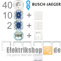 1-Familienhaus Paket Future Linear studioweiß MATT Busch Jaeger
