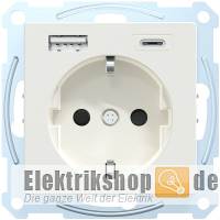 Steckdose mit USB A/C polarweiß gl MEG2367-0319 Merten