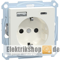 Steckdose mit USB A/C polarweiß gl MEG2367-0319 Merten