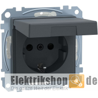 Schuko-Steckdose mit Klappdeckel m. BS anthrazit MEG2310-0414 Merten