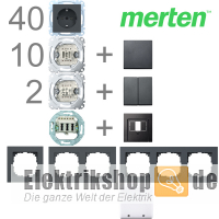 1-Familienhaus Paket anthrazit System M & M-Pure Merten
