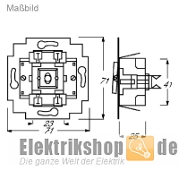 Busch Jaeger Kontrollschalter-Einsatz 2000/6 USK mit Glimmlampe