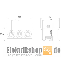NEOZED-Einbau-Sicherungssockel 3polig D01 5SG5553 Siemens