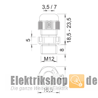 Kabelverschraubung M12 V-TEC VM12 LGR OBO Bettermann