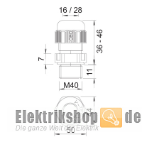 Kabelverschraubung M40 V-TEC VM40 LGR OBO Bettermann