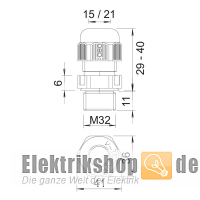 Kabelverschraubung M32 V-TEC VM32 LGR OBO Bettermann