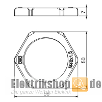 Gegenmutter Gewinde M40 116 M40 LGR PA Obo Bettermann