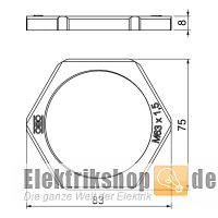 Gegenmutter Gewinde M63 116 M63 LGR PA Obo Bettermann