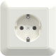 Steckdose mit voller Abdeckplatte polarwei&szlig; MEG2301-1019 Merten