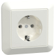Steckdose mit voller Abdeckplatte polarwei&szlig; MEG2301-1019 Merten