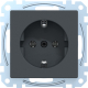 Schuko-Steckdose System M anthrazit MEG2301-0414 Merten