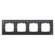4-fach Rahmen Glas schwarz 90mm-Maß Delta miro 5TG1204-2 Siemens