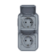 Steckdose 2-fach senkrecht AP Feuchtraum Plexo New FRAP grau 069744L Legrand