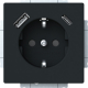 Future Linear USB-Steckdose schwarz matt 20 EUCB2USBAC-885 Busch-Jaeger